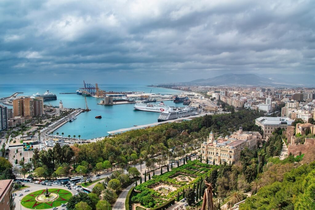landscape, city, sea, port, nature, malaga, buildings, darling, clouds, holiday, malaga, malaga, malaga, malaga, malaga